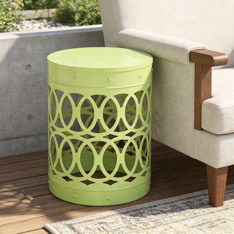Table de bout d'extérieur en métal, Vert, 1