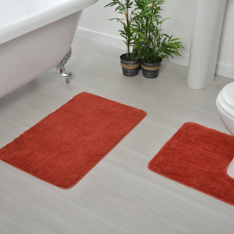 Joyce Microfibre U-Shape Pedestal Mat, Terracotta