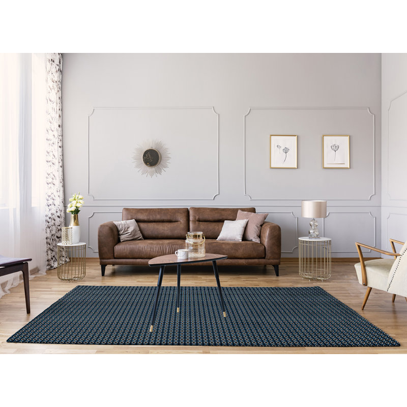 Tapis de losanges à flèches noires classic, Rectangle 9 pi x 12 pi
