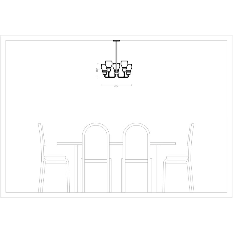 Lustre géométrique à 5 lumières de style bougie Belton, Non