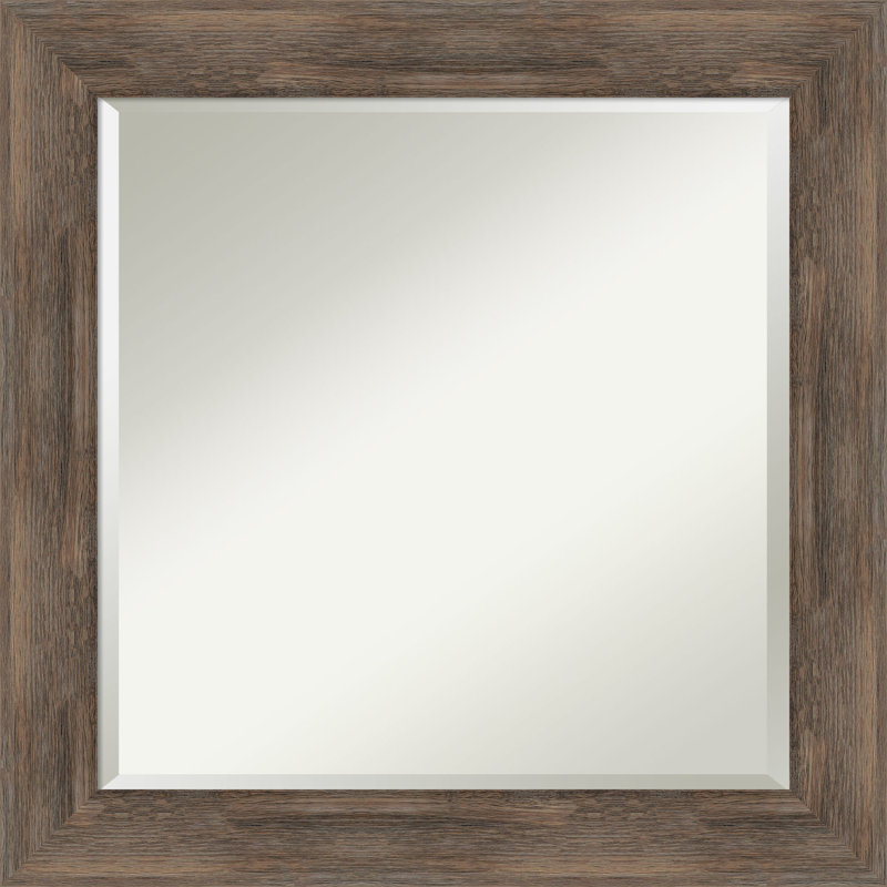 Miroir de salle de bain Jarid, 24,75 po x 24,75 po, Brun mat