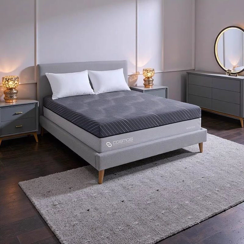 MOON QUEEN 12 Inch Hybrid Queen Mattress with Pocket Spring and Memory Foam - Gray, Queen