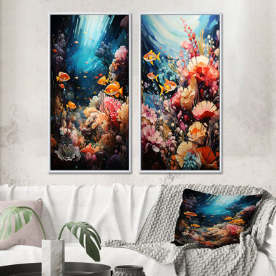" Aquariums Colorful Coral Garden " 2 - Pieces