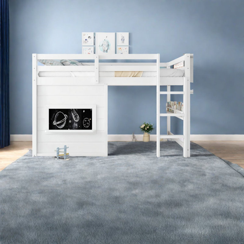Lit double compact avec rangement, bois de pin, style moderne pour les maisons compactes