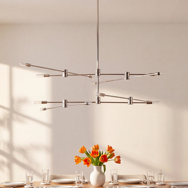 Jordy 12-Light Chandelier, Polished Nickel