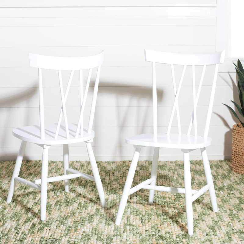 Porschia Cross Back Side Chair, White