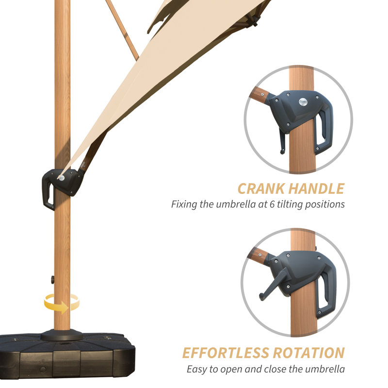 Parasol en porte-à-faux 116,14 po Joahnna, Beige