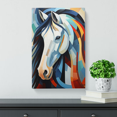 Shire Horse Cubism - Wrapped Canvas