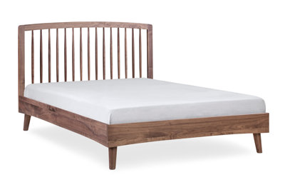 Amani Mid Century Natural Queen Low Profile Platform Cane Front Bed