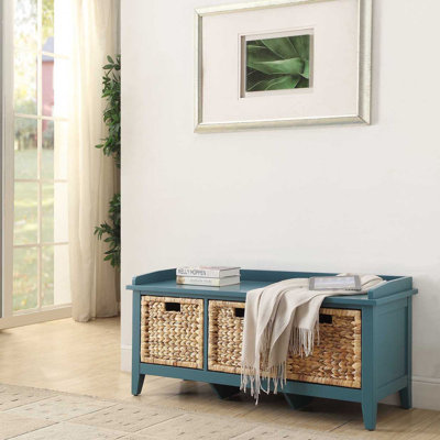 Banc sarcelle avec 3 tiroirs