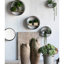 Jardinière murale Classic 5 - métal gris avec tablettes en bois, ensemble de jardinières en miroir, à poches profondes et demi-lune en fer galvanisé avec différentes options pour des espaces de jardin attrayants