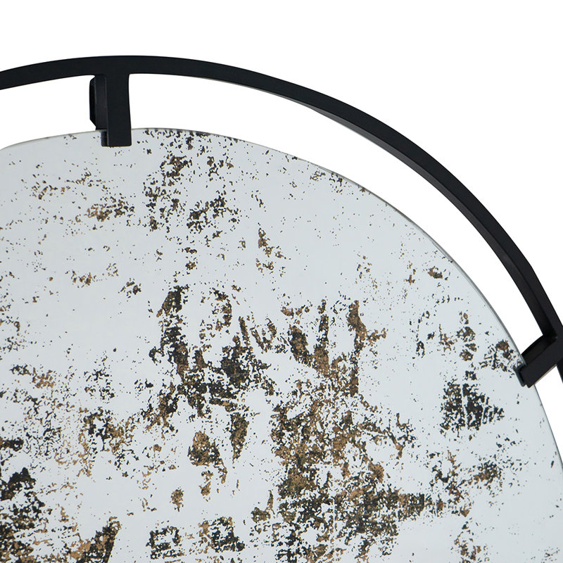 Miroir moderne de conception industrielle, miroir rond avec cadre en métal