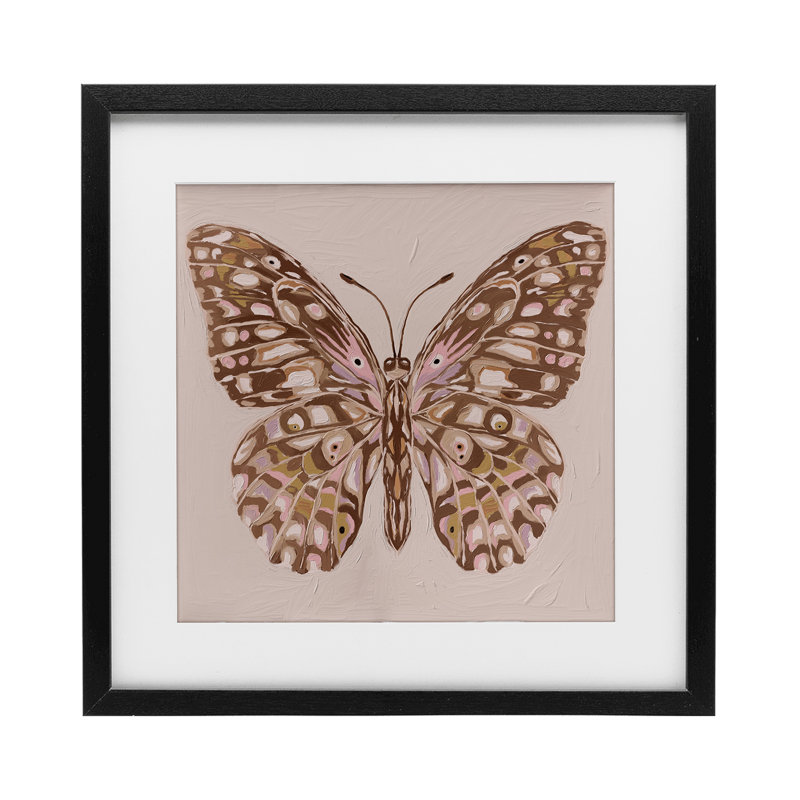 «Butterfly Wings», reproduction encadrée sous verre neutre, design par Anna Lischenko, H 13 po x l 13 po, Cadre noir minuit