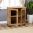 Laurel Oak & Black Finish 2-Glass Door Storage Cabinet, 32.36" H X 31.2" W X 15.54" D