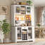 Armoire décorative avec DEL, armoire de rangement pour garde-manger avec portes et tablettes-259534751