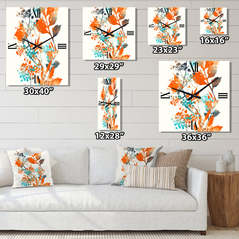 Horloge murale Wildflowers III, Petit