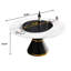 Table de salle à manger 60,11 "avec base noire - 6 capacité 31,5" table en pierre frittée et pratique peut accueillir 6 bureau-1547504332-1547504334