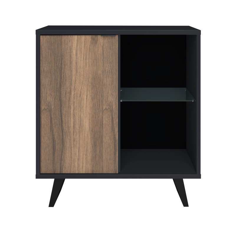 Buffet décoratif Khyli, Anthracite / noyer, H 36 po x l 36 po x P 17,5 po
