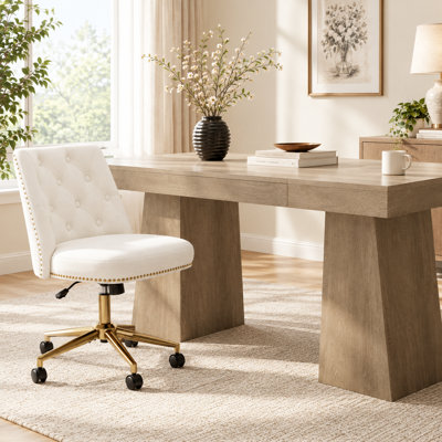 Ensemble de bureau de direction moderne avec chaise de bureau pivotante rembourrée