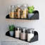 Metal Floating Shelves Wall Mounted Set of 2, 60 cm Black Books Shelves for Kitchen, Bathroom