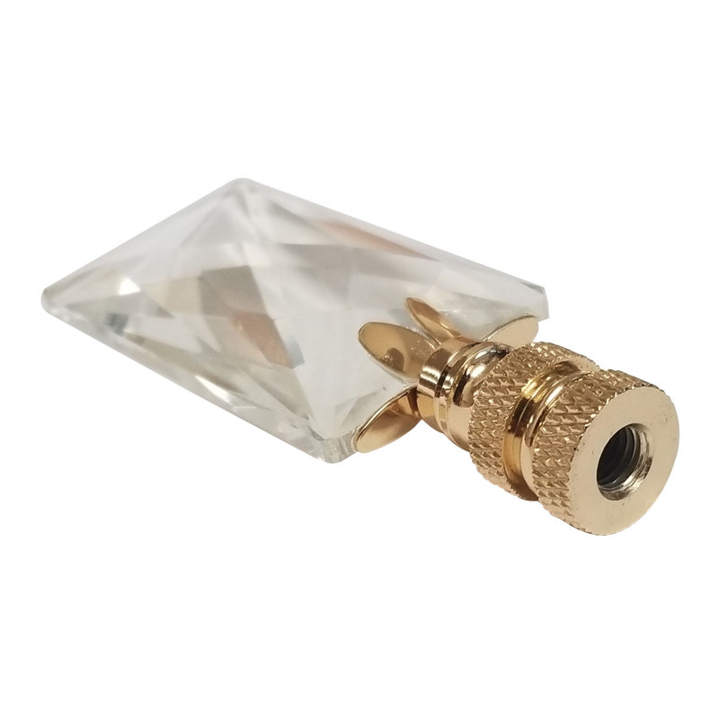 Rectangle Faceted Crystal Lamp Finial