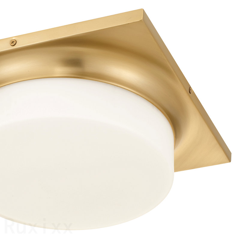 13-In Antique Brass Led Flush Mount, Antique Brass, 3.75" H x 13" W x 13" D