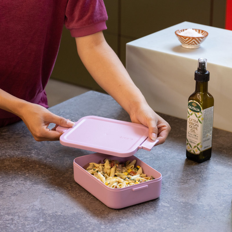 Brabantia Make & Take Lunch Box, Medium, 4.6 Cups (1.1 Liter), Lilac Pink
