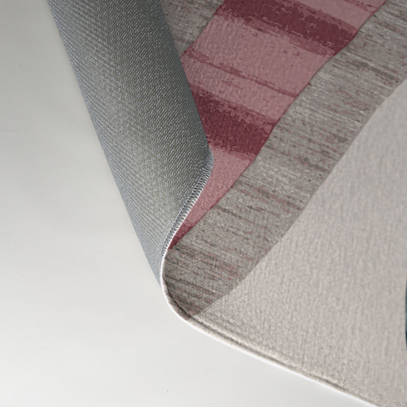 Tapis intérieur et extérieur gris Watercolor, Rond 5 pi