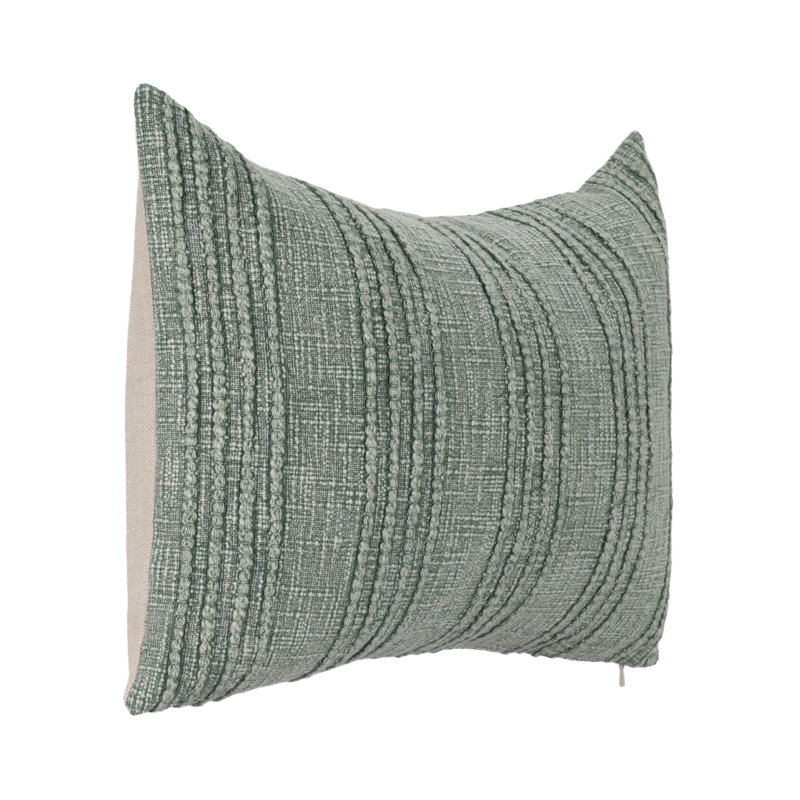 Gratitude Cotton Fabric Throw Pillow, Green, Rectangle 14"H x 20"W