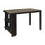 Ensemble de table de salle à manger à hauteur de comptoir 5 pièces à finition noire avec 4 chaises à hauteur de comptoir rembourrée grise