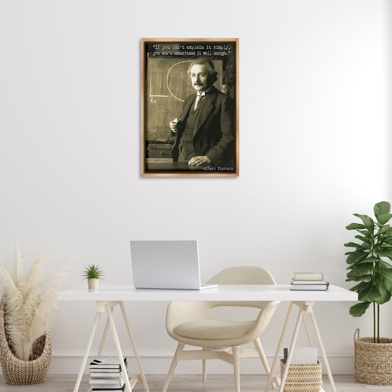  «Inspiring Einstein», citation encadrée sur toile flottante par Graffi * Tee Studios, H 31 po x l 21 po