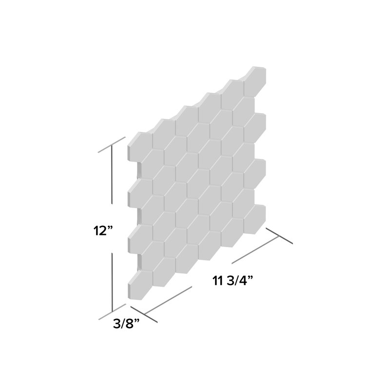 Carreau de mosaïque en marbre adouci pour plancher et mur Venatino Elysia Hexagon 12 po x 12 po