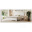 Structure de lit plateforme très grand avec tête de lit à vagues rétro, support de lattes en bois, aucun sommier requis, assemblage facile, structure robuste, mobilier de chambre à coucher avec design rétro classique, blanc