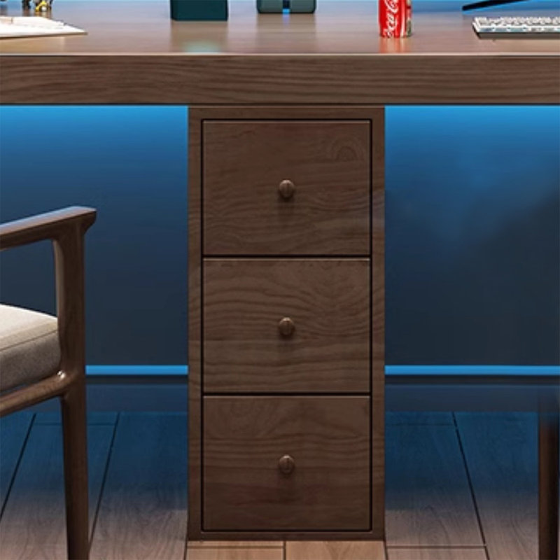 Bureau de direction rectangulaire en bois massif avec tiroirs Nut-brown, H 29,53 po x l 78,74 po x P 23,62 po