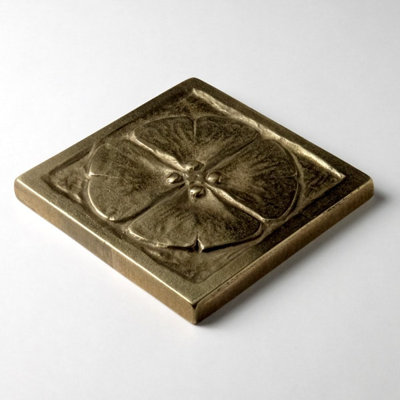 3" x 3" Metal Moon Blossom Decorative Tile Insert