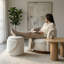 Tabouret de coiffeuse avec rangement Aykah Cloud Boucle-133502229