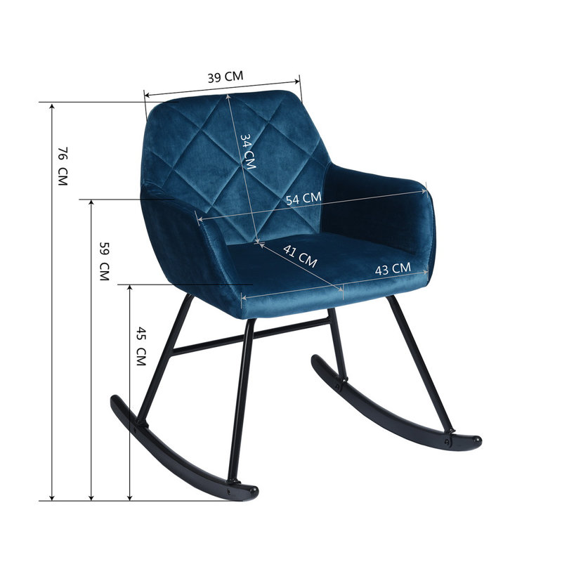 Septimus Rocking Chair, Dark Blue