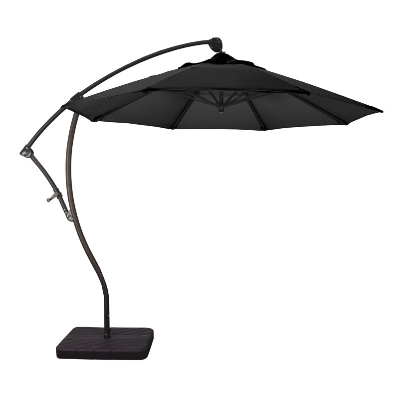 Parasol en porte-à-faux 9' Welwyn, Toile Sunbrella® noir