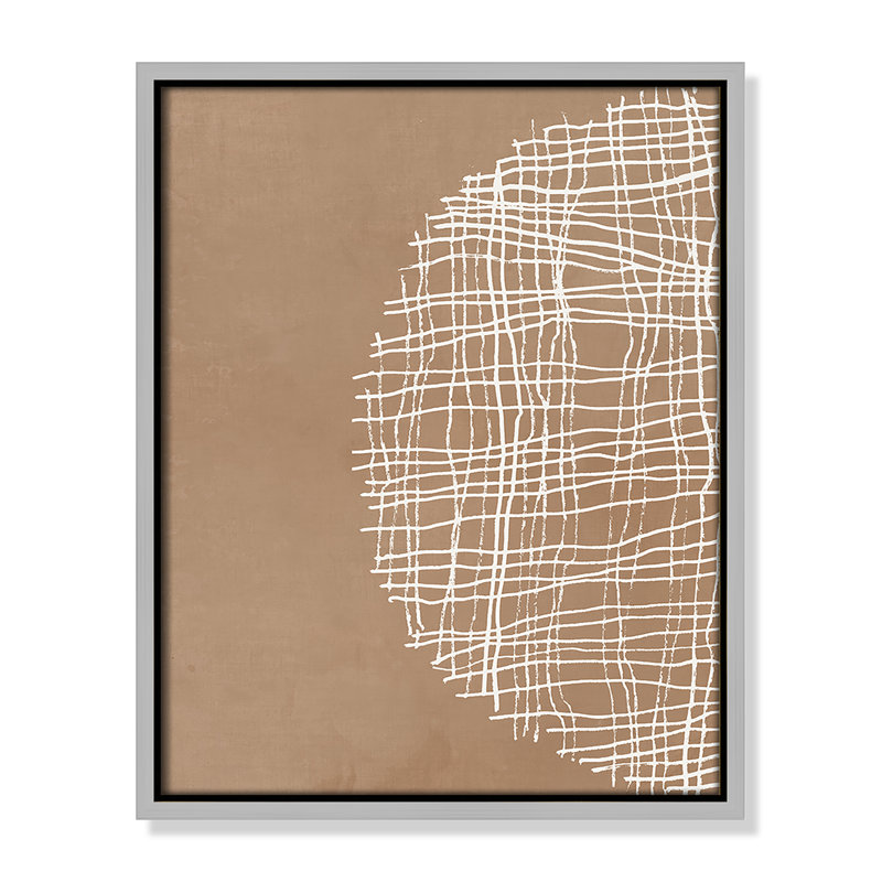 «Basketweave Basket Weave Circle I Print» par Tom Reeves, Argent argent, H 15,5 po x l 12,5 po
