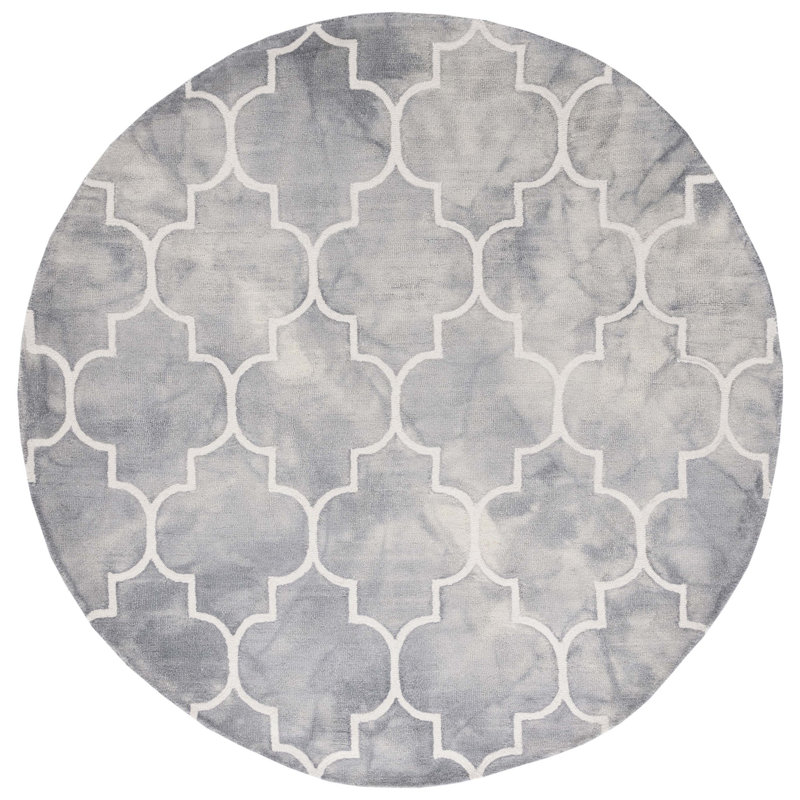 Daviston Hand Tufted Wool Geometric Rug, Round 5'