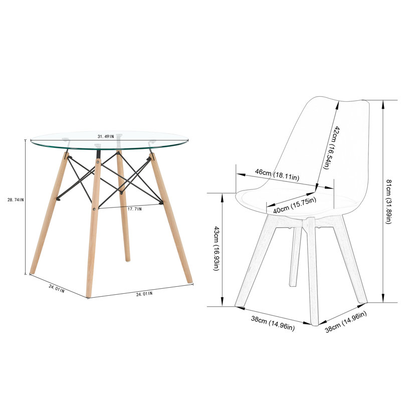 Ensemble de salle à manger Isalena, 3 Pieces: 1 Table, 2 Chairs, Noir