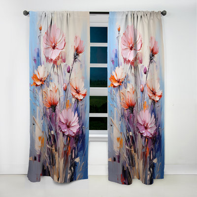 Cornflowers Representation Colorful Acrylic III - Cornflowers Blackout Curtain - 1 Panels
