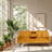 Velvet Orange Cabin72.04" W x 38.58" D x 31.1" H Corduroy 3-Seater Sofa-603515032