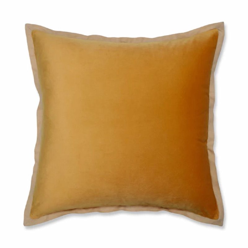 Coussin Flange Loden, Jaune, 18 po x 18 po