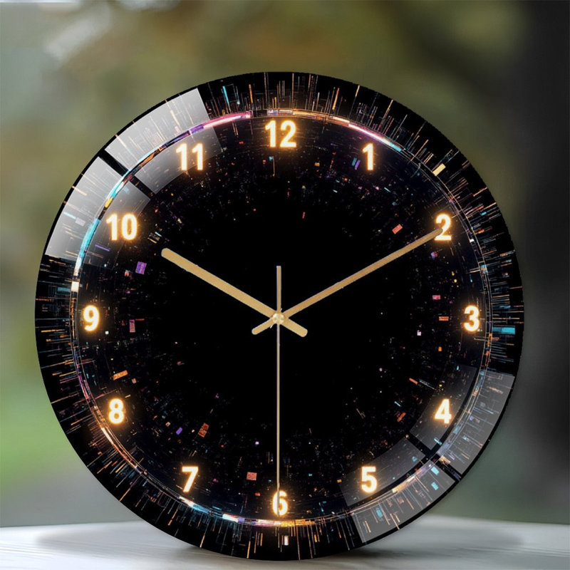 Horloge murale numérique avec affichage à DEL - Horloge murale moderne en verre 12 po