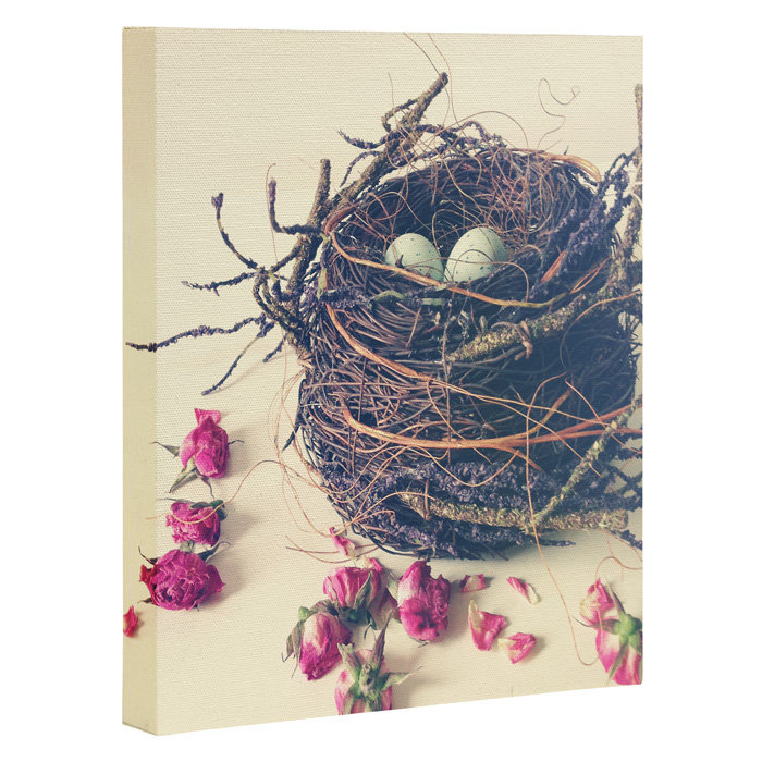« oiseau nest », impression sur toile tendue, H 10 po x l 8 po x P 1,5 po