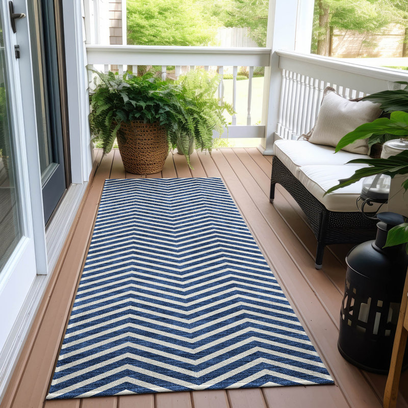Maliana Indoor/Outdoor Area Rug with Non-Slip Backing, Runner 2'3" x 7'6"