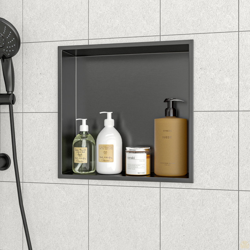 25" x 13" Stainless Steel Shower Niche, Gunmetal Black, 3.94'' H x 25'' W x 13'' D