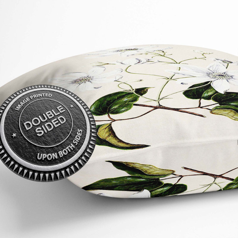 Floral Square Throw Cushion, 40cm H x 40cm W x 15cm D