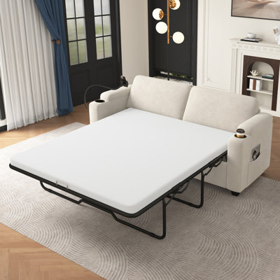 72.8" Sleeper Sofa with Full Size Mattress